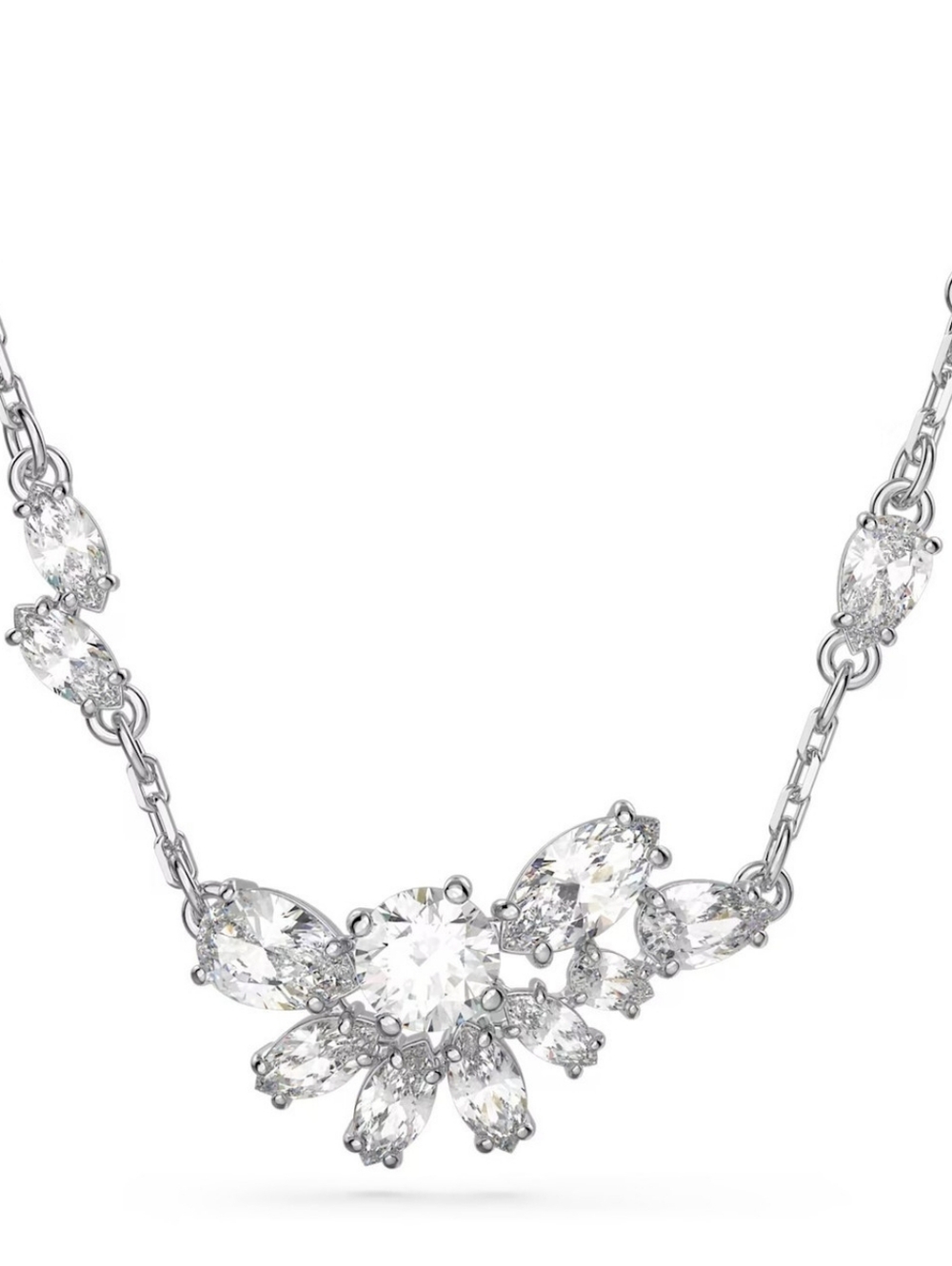 Swarovski Gema Flower Necklace in Rhodium